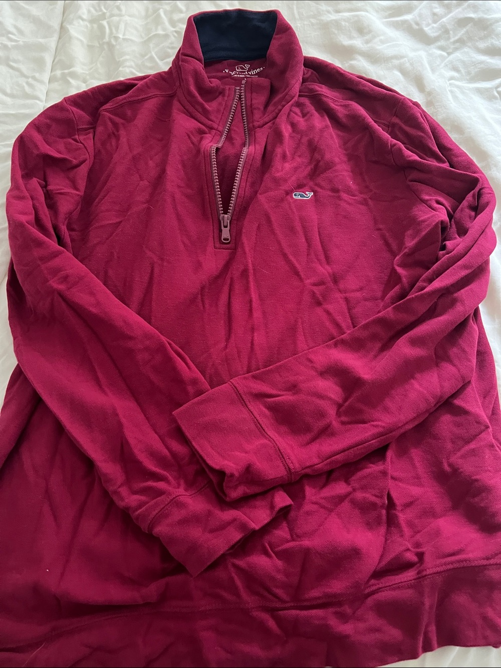 Vineyard Vines Men’s Quarter-Zip Pullover Sweater - Berry Red